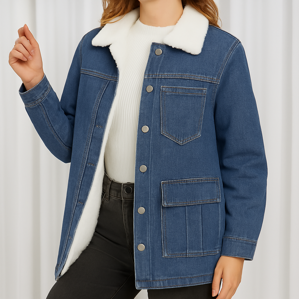 Jaqueta Feminina Jeans Forrada Manuela