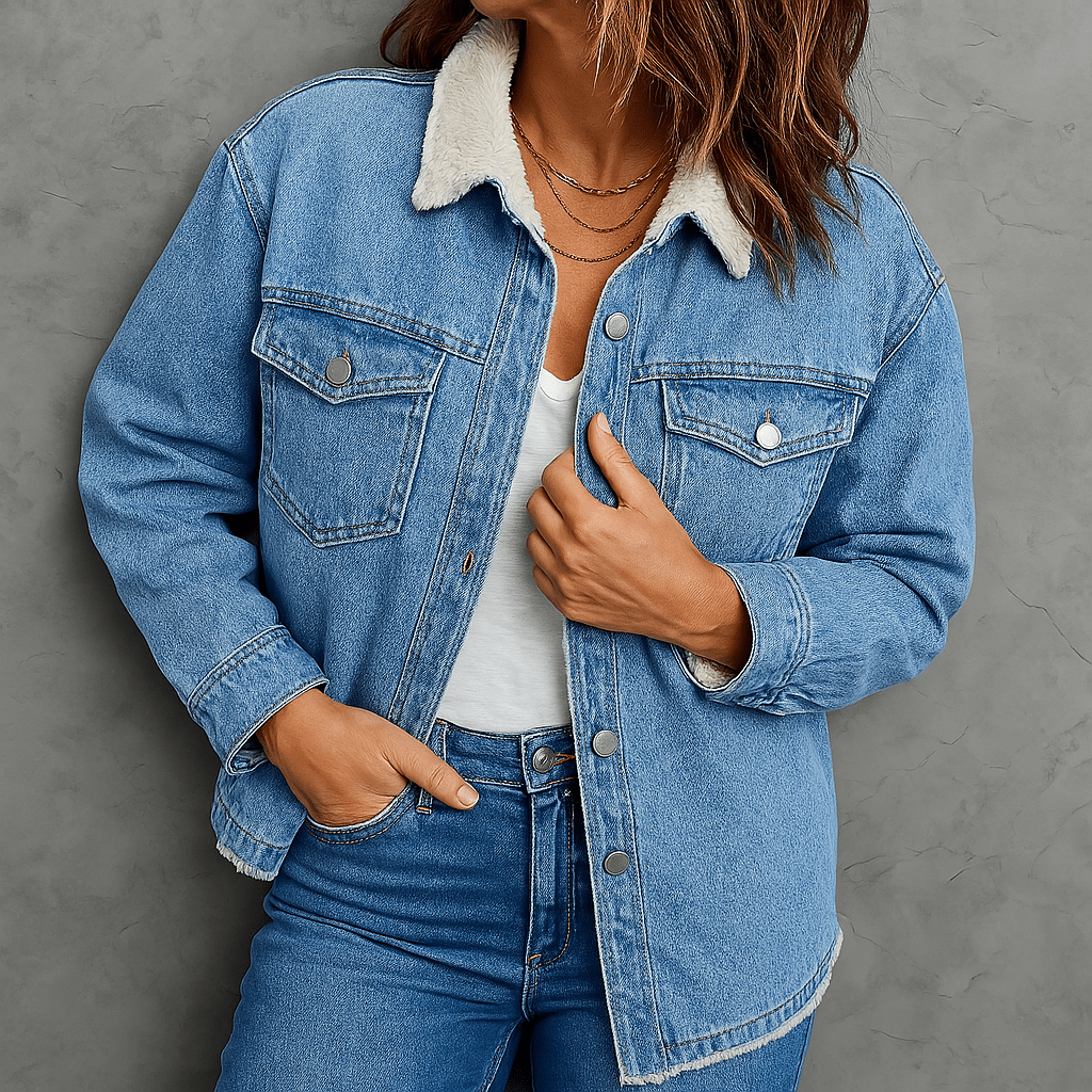 Jaqueta Feminina Jeans Peluciada Janira