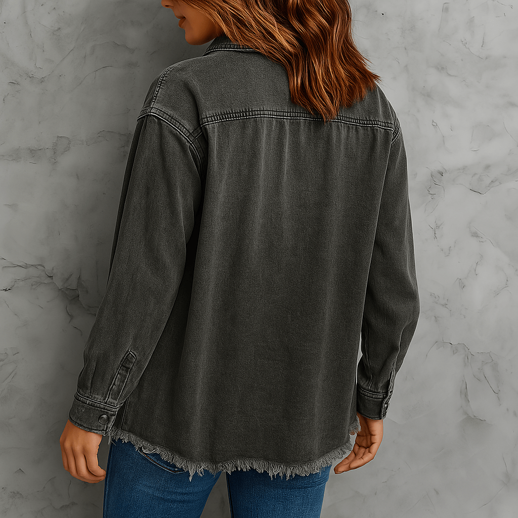 Jaqueta Jeans Feminina Preta Iranda