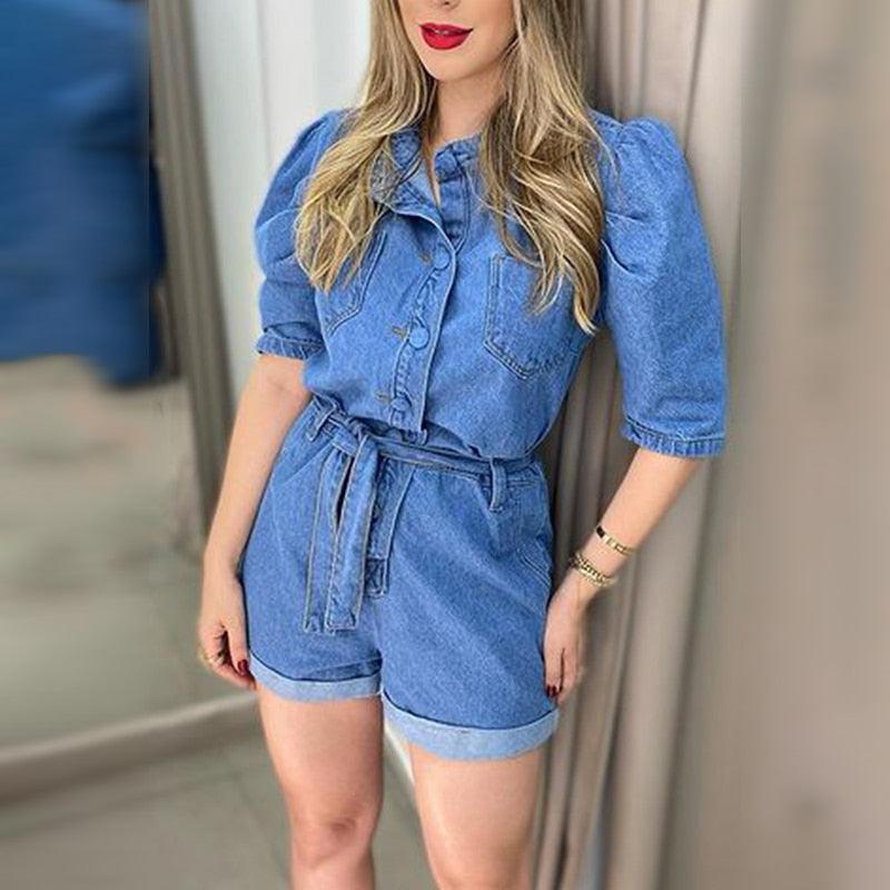 Jardineira Feminina Jeans